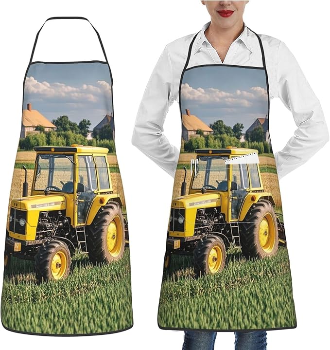 Waterproof Apron Adjustable Bib for Women Men Tractor farm Cooking Aprons Chef Bibs with 2 Pocket