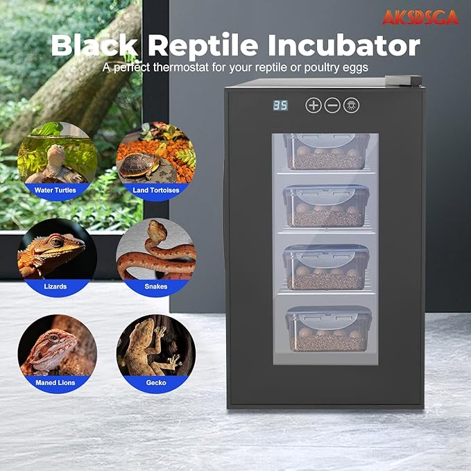 23L Reptile Incubator Cabinet Incubators for Hatching Eggs, Constant Temperature& Humidity Intelligent Reptile Egg Incubator with 10-40°C Cooling and Heating Temperature Control