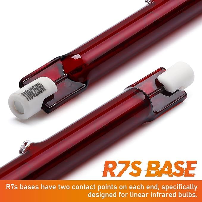 1PCS 250W Chicken Coop Heat Lamp Bulb, Replacement Bulb for Chicken Coop Heater, Heating Tube Lamp for Chick & Poultry or Small Animals, Red Replacement Tube Fit Standard Brooder Heater