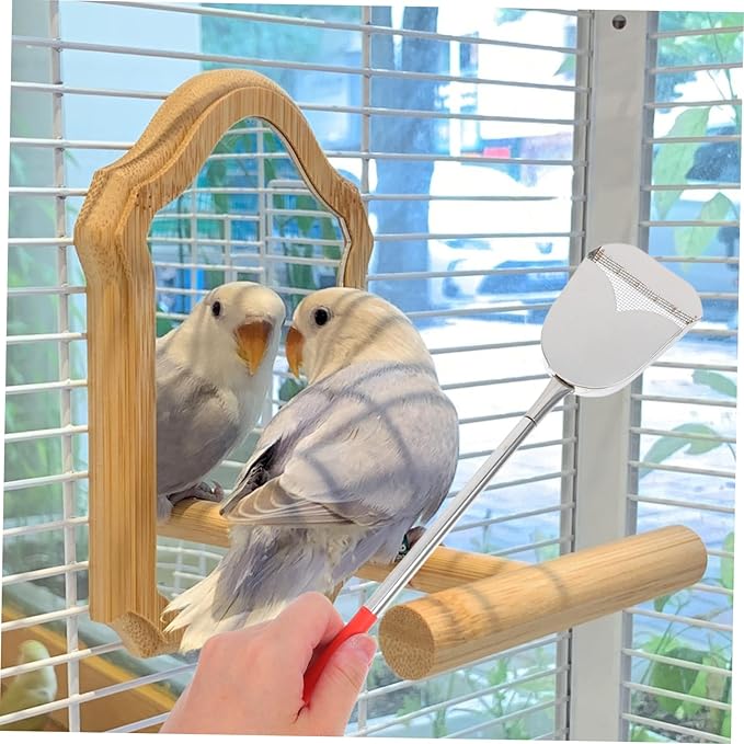 Kisangel 2pcs Bird Cage Cleaning Brush and Shovel Set Efficient Cage Tools for Bird Chicken Coop Feeder Perch Cleaning