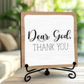 Religious Gifts for Women, 5 Inch Christian Bible Verse Decor, Inspirational Wooden Plaques for Home Office, Dear God Thank You Sign - A10