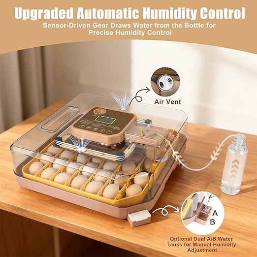 4th Gen - 48 Egg Fully Automatic Incubator, 2026 Upgraded Design, Intelligent Sensor-Based Humidity & Temp Control, Custom Days, Adjustable Auto Turning & Stop, Chick Separator, Flexible Egg Spacing