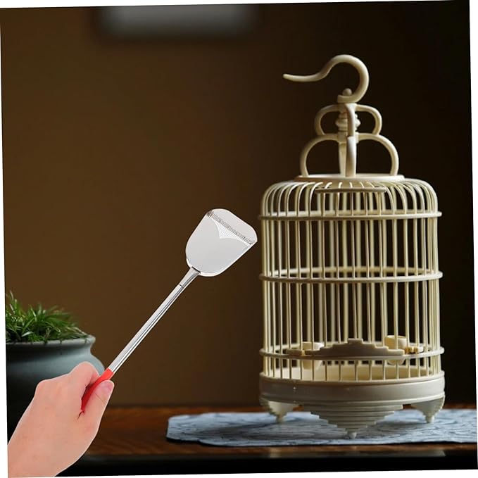 POPETPOP 2Pcs Bird Cage Cleaning Tools Set Durable Cage Cleaner with Brush and Shovel for Efficient Cleaning of Bird Cages and Small Animal Habitats Easy Maintenance and Versatile Use