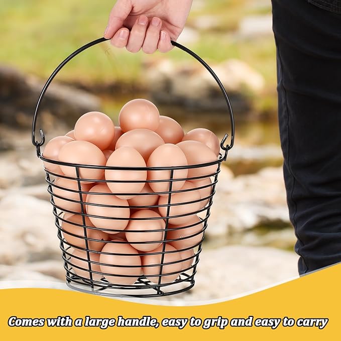 Tandefio 8 Pcs 8" Egg Basket for Storage Collecting Carrying and Transporting Chicken and Duck Eggs, Farm Grade Wire Storage Basket