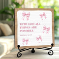 Home Living Room Table Decor, Christian Gifts, Boho Office Decorations, With God All Things Are Possible, Coquette Decoration, Christian Girl Room Decor -A05