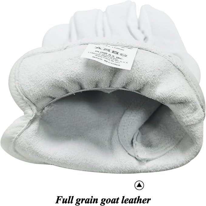 Goatskin Leather Work Gloves - Flexible Grip for Driving, Warehouse, Gardening & DIY Projects