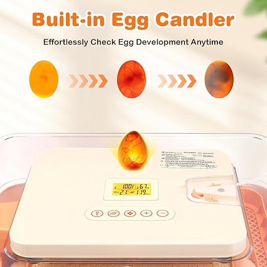 56 Egg Incubator for Hatching Eggs, Egg Incubators with Automatic Egg Turning, Temperature and Humidity Control, Egg Candler, Automatic Water Bottle Refill, Incubator for Chicken, Ducks, Goose