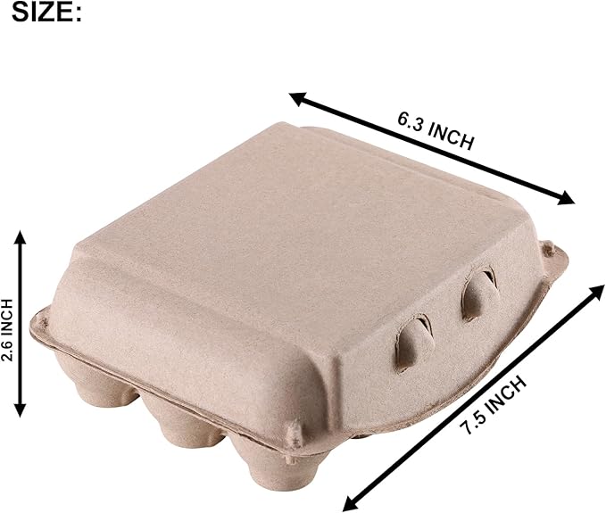 100 Pack Vintage Egg Cartons, Classical 3x4 Style Blank Natural Paper Pulp Square Dozen Eggs Box Basket, Holds Up to One Twelve 12 Count Chicken Huevo, Sturdy Recycled Cardboard