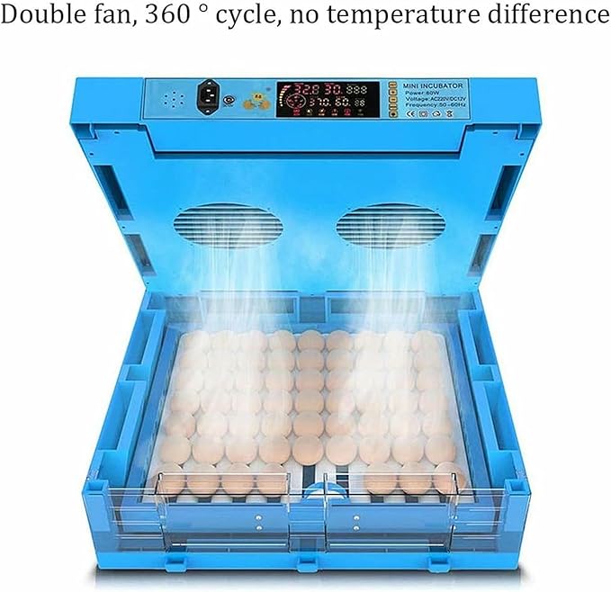 Eggs Incubator Automatic Turning 256Eggs Digital Large Farm Poultry for Hatching Chicken Duck Dove Quail Temperature Control