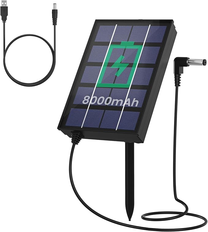 Chicken Coop Door Solar Panel, Solar Panel Built-in 8000mAh Battery for Automatic Chicken Coop Door