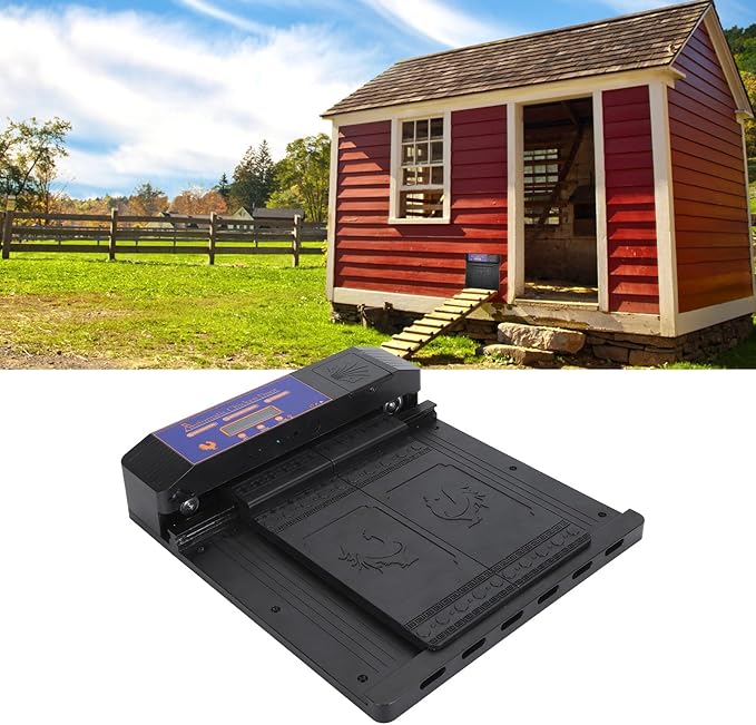 Automatic Chicken Coop Door Battery Powered Horizontal Door with LED Control, Low Battery Alert, Predator Proof, Easy Setup for Chickens and Pets
