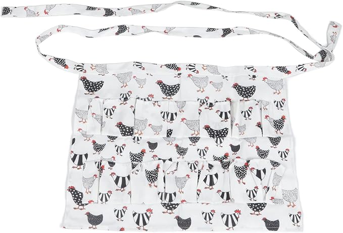 Egg Collecting Apron with 12 Pockets | Convenient Chicken Duck Goose Egg Gathering | Farm & Kitchen Apron for Adults | Sturdy Cloth Material, 160g Weight (Style 5)