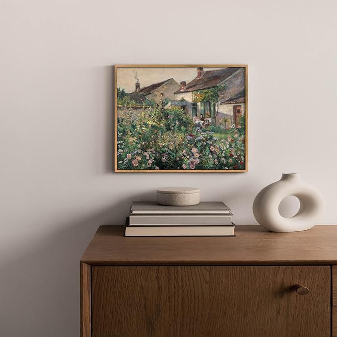 Colorful Farmhouse Painting Rustic Wildflower Prints Farmhouse Botanical Pictures Countryside Canvas Wall Art Farmhouse Wildflower Painting Nature Scenery Pictures Rustic Antique Wall Art 8x10in Framed