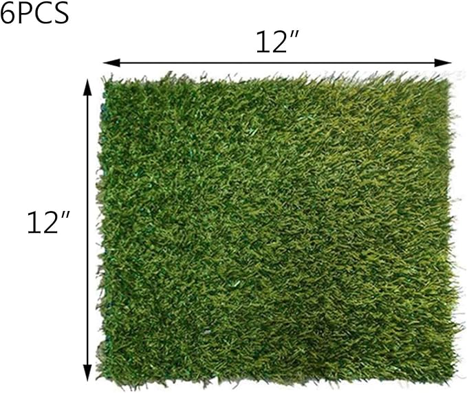 Hamiledyi Chicken Nesting Box Pads, 6 Pcs Artificial Grass Rug Carpet Synthetic Turf Mat Nest Box Bedding for Chicken Coop Pet Garden Lawn Indoor Outdoor 12"x12"