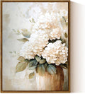 InSimSea Framed Canvas Wall Art Vintage Flower Wall Pictures Room Decor Aesthetic Hydrangea Small Prints Desk Shelf Decor Floral Paintings Farmhouse Artwork for Bedroom Bathroom Office Kitchen 12x16in