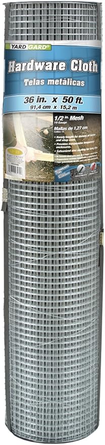 YARDGARD – 1/2 Inch Mesh Welded Wire Hardware Cloth Fence – 36 Inches by 50 Feet – 19 Gauge Galvanized Steel – for Garden Fence | Cage Fencing | Chicken Wire | Rabbit Fencing | Arts and Crafts