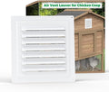 Forestchill Air Vent Louver for Chicken Coop, 6" x 6" Air Vent Grille with Built in Screen Mesh, Louvered Exhaust Grille for Chicken Coops Ventilation, White