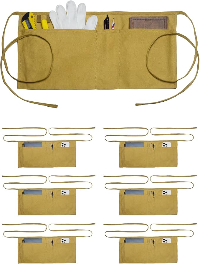 Canvas Work Waist Apron with 3 Pockets