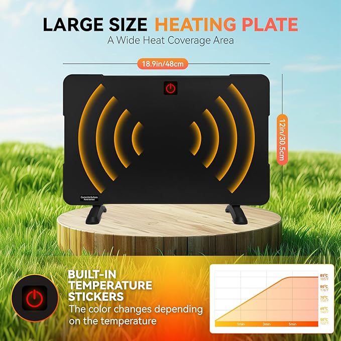 4-in-1 Chicken Coop Heater, 50W/200W Anti-Overheating Brooder Heater for Chicks, Adjustable Height Chick Heat Plate, Energy-Saving Light-Free Radiant Heat, ETL Certified (PH200U)