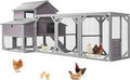 Extra Large Wooden Chicken Coop with Run, 6 Nesting Boxes & 6 Perches – Spacious Housing for 8-10 Chickens (118.11" L x 53.5" W x 49.53" H)