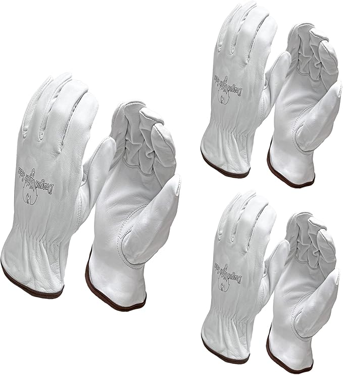 Strongarm Premium Goatskin Leather Welding & Work Gloves, for Welding, Construction, Industrial, Gardening, Mechanix, Driver