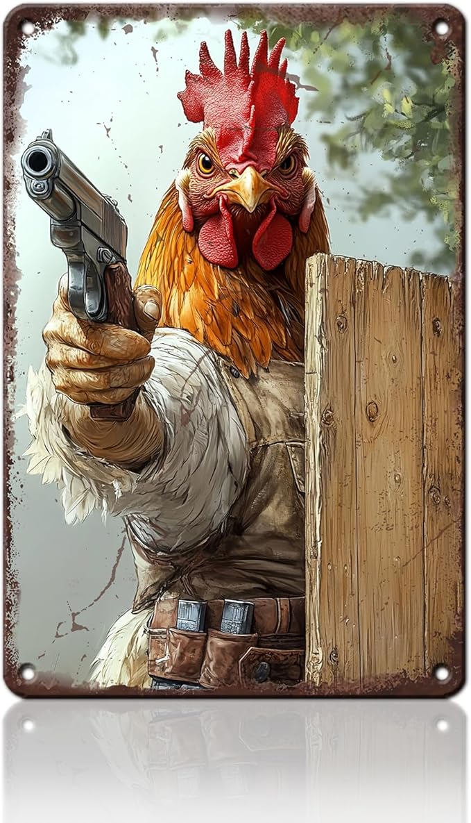 Funny Chicken Signs Farm Chicken Aluminium Sign Metal Chicken Signs Decor Home Ktichen Farm Are Wall 12x16 Inch Vintage Chicken Signs For Coop Metal Tin Signs Poster