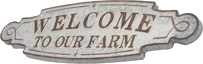 Deco 79 59451 Metal Wall Sign, 11" x 36", Brown/Gray
