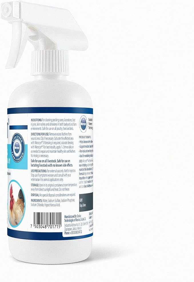Poultry & Fowl Care Spray for Chickens, Ducks & Livestock – Supports Minor Wound Care & Skin Comfort – Easy-to-Apply Topical Spray – 16 oz