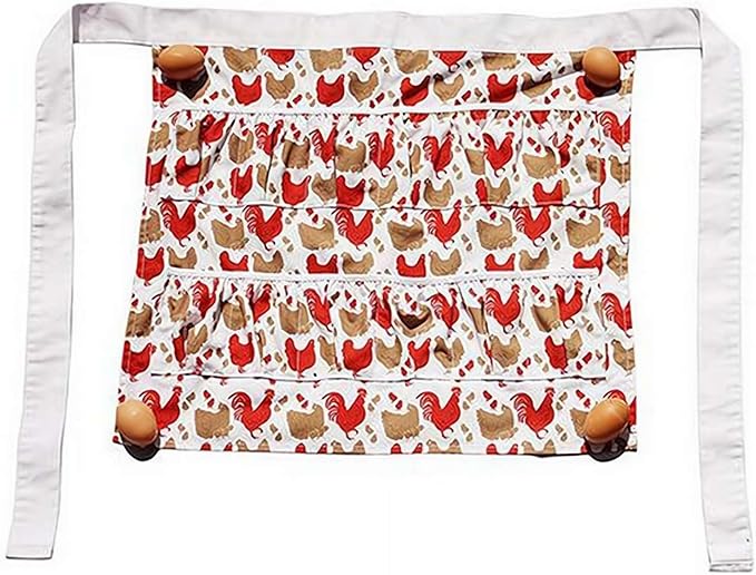 Egg Collecting Apron and Basket, 12 Pockets Fresh Chicken Egg Collecting for Farmhouse for Kids Adult