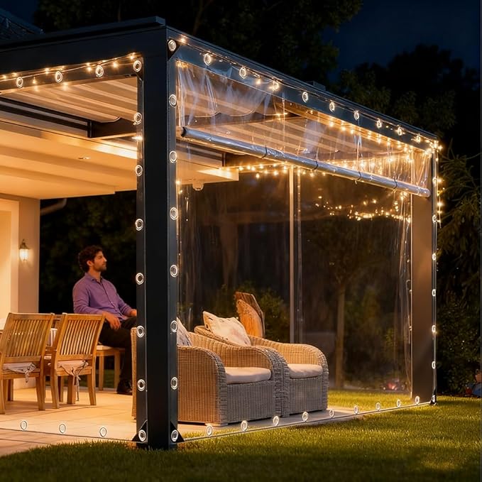 2 * 3-Meter Tear Resistant Transparent Waterproof Oilcloth,1 Piece of Windproof polyethylene Waterproof Cloth, Heavy-Duty Transparent Shell, Used to Cover Chicken coops, greenhouses, Garden Plants