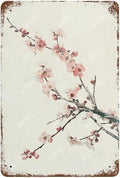 Flowers Metal Signs Plum Blossom Sign Vintage Tin Sign Retro Wall Art Decor for Living Room Bedroom Garden Yard Shop Bar 8×12 Inches