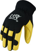 Safety Work Gloves Heavy Duty Genuine Goat Leather Hand Protection Mechanic, Welding, Construction Gloves