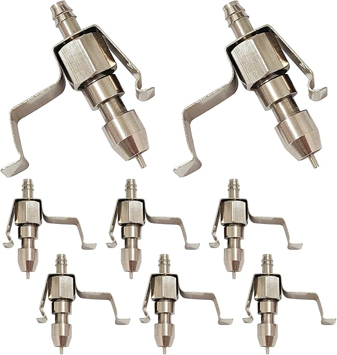 8pcs Stainless Steel Rabbit Watering Nipples Metal with Cage Clips Rabbit Water Nipples Dispenser Hamster Waterer Automatic Watering System