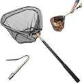 Telescopic Chicken Catching Net, Heavy Duty Stainless Steel Animal Catcher with Folding Aluminum Net, for Poultry Bird and Pet Handling