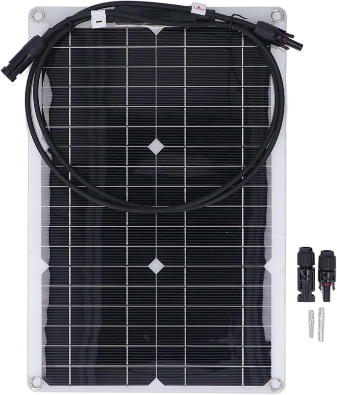 Flexible Solar Panel, 20W Portable Solar Panel with Overload Guard Function, Monocrystalline Silicon Solar Charger for Automatic Door Camping RV Off Grid