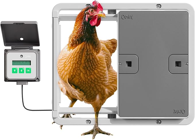 Omlet Automatic Chicken Coop Door Opener | Operated by Light Sensor or Timer | Easy to Install, No Maintenance Required | Improves Coop Security and Insulation | Built-in Safety Sensors | Grey