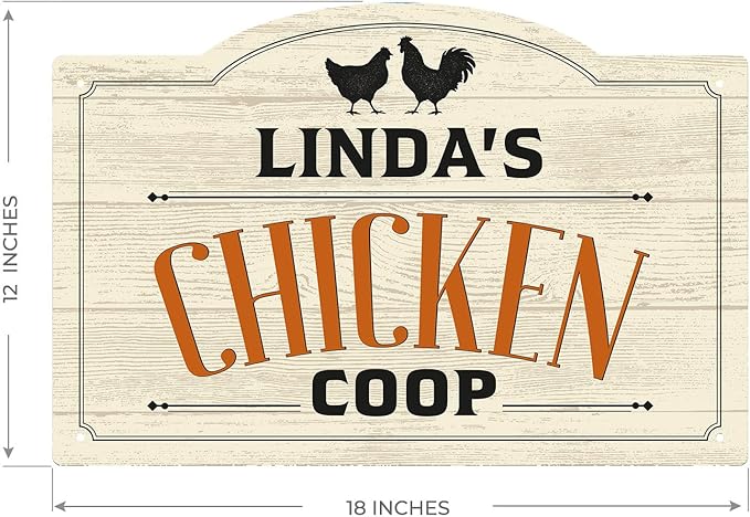 Custom Farm Chicken Coop Sign, Personalized Name Farmhouse Décor, For Outdoor and Sign, 12x18 Inches, Rust Free .063 Aluminum, Fade Resistant, Made in USA by Sigo Signs