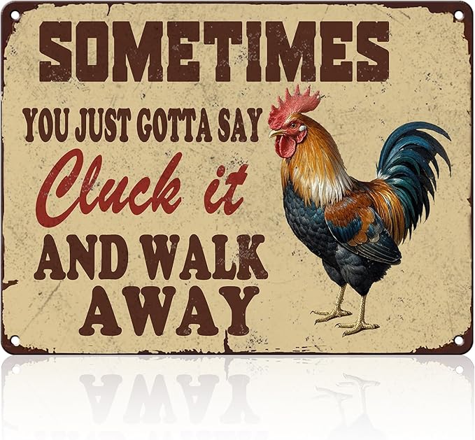 Chicken Farm Metal Tin Sign Chicken Cluck It Iron Sign Home Kitchen Wall Decor 12x16 Inch Funny Plaque