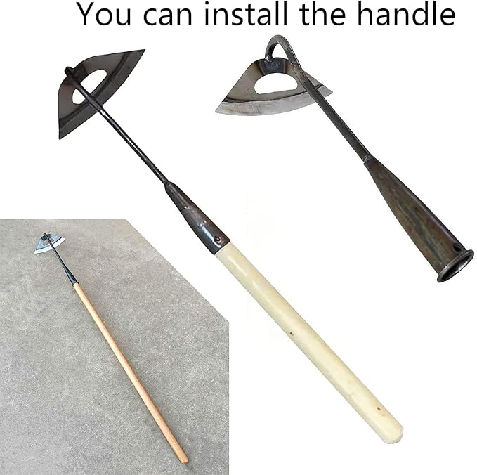 Gardening Tools Hollow Hoe, All-Steel Hardened Hollow Hoe, Sharp Edge Garden Weeding Tools, Hoe Garden Tool Hand Shovel Weed Puller for Backyard Loosening Farm Planting Weeding (For Long Handle)