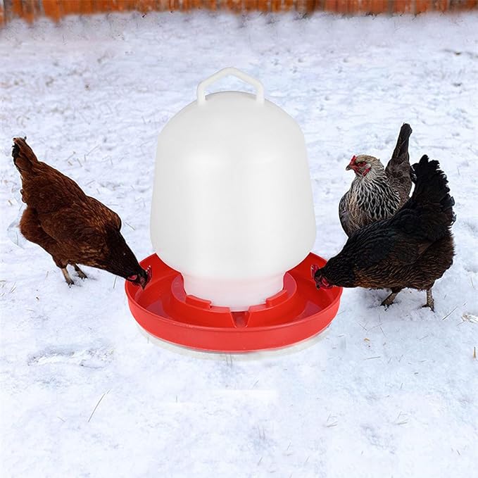 Poultry Waterer, 15L No Spill Durable Heavy Duty Chicken Feeders and Waterers,Hanging Bpa Free Plastic Large Chicken Waterer for Baby Chicks Turkeys Ducklings Quail Chickens Ducks