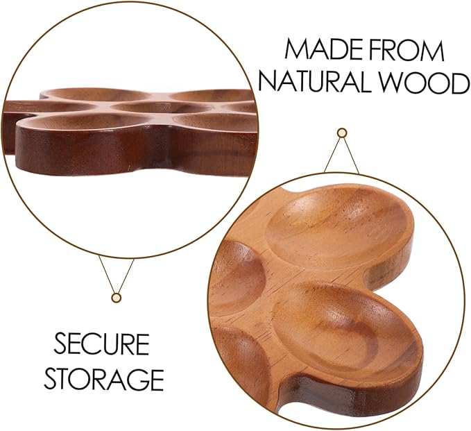 Mikinona Egg Holder Tray Rustic Wooden Serving Dish Decorative Storage Basket for Kitchen Countertop Egg Organizer