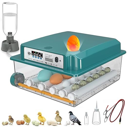 16 Eggs Incubators for Hatching Eggs, Egg Incubator with Automatic Egg Turning and Temperature Control, Chicken Egg Incubators with Egg Candler for Duck Goose Pigeon Quail