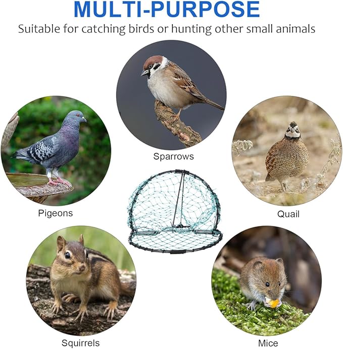 Yardwe Pigeon Bird Trap Bird Net Quail Catcher Pigeon Catching Net for Small Birds Pigeons Sparrow Quail, 7.9 X 5.9 Inch