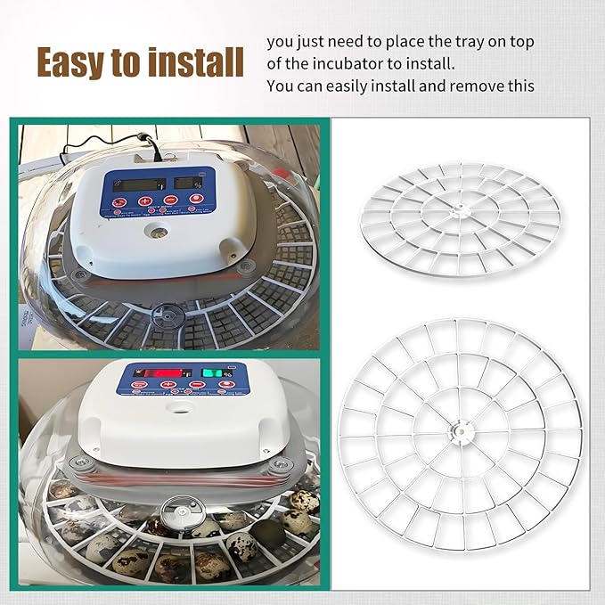 48 Slot Small Egg Turner Trays Compatible with Nurture Right 360 Incubator Turner Tray for Small (Quail/Bird), Egg Rotating Tray -Egg Turning Rack Easy Use