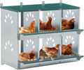 Chicken Nesting Box for Laying Eggs - 6 Room Chicken Laying Boxes, Nesting Boxes for Chickens, Heavy Duty Metal Chicken Coop, 32.9" L x 16.34" W x 26.38" H