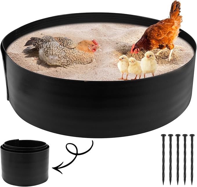 Chicken Dust Bathtub Bottomless PE Chicken Dust Bath Containers Adjustable Chick Accessories