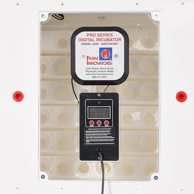 Farm Innovators 41 Egg Digital Circulated Air Incubator w/Auto Turning & Humidity Control - Automatic Incubating Machine for Hatching Chicken Eggs and Poultry Farming