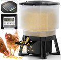 Automatic Chicken Feeder Solar Powered with Timer, 20lbs No-Waste & Rat Proof Poultry Feeder, Programmable Feeding Schedule, Adjustable Throw Distance