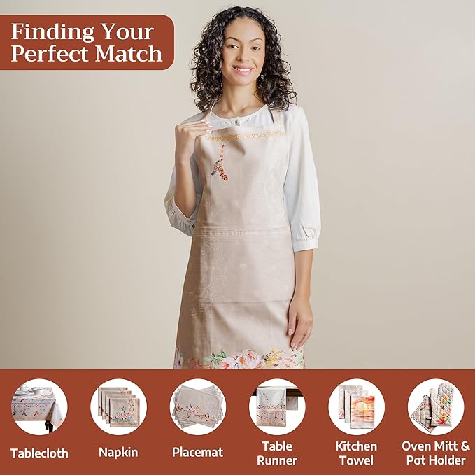 Maison d' Hermine 100% Cotton Apron for women with Pocket Kitchen Chef Apron for Men Cooking Easter Decorations