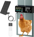 Solar Powered Automatic Chicken Coop Door with Remote Control – Smart Anti-Pinch Safety, Color LCD Display, Heavy-Duty Aluminum, All-Weather Operation (Light Blue)